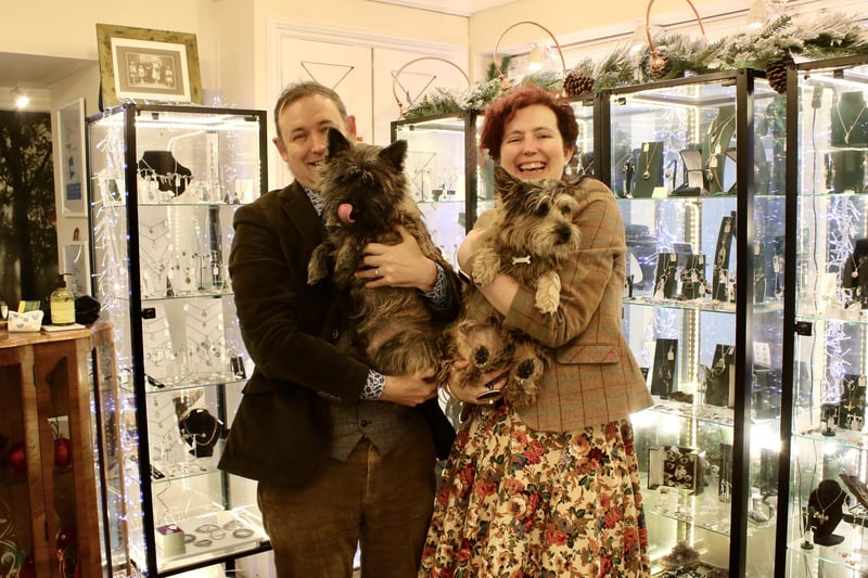 Laura Jo: “Our shop is an independent jewellers. We offer unique, beautiful jewellery if you like something a little bit different. We’re so excited for Christmas. So, Adam’s been up his ladder and we’ve made it nice and sparkly. What we want to just to create that feeling of warmth and excitement that Christmas is all about. Bringing people together. They can come in, and it’s like taking a step back in time. Browse the beautiful jewellery, and they can have a little peace in the middle of the Christmas madness.”
Hamper prize: pewter Christmas tree decoration.