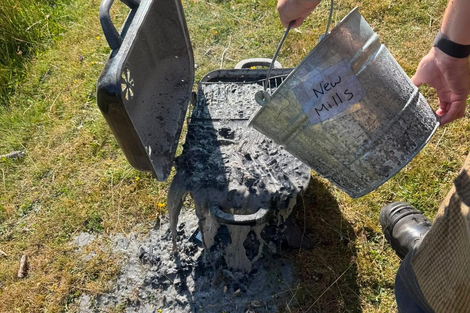Firefighters forced to extinguish barbecue at National Trust site as Derbyshire wildfire continues to burn – with people urged to behave responsibly this summer