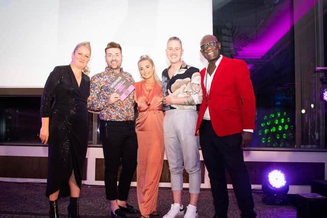 From left, awards founder Kate Jeffery, Aspire Creative's Jamie Hadleigh, Lily Slater and Ashley Orwin, and leading stylist Errol Douglas.