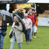 Food fans pictured making the most of a drier spell on Saturday