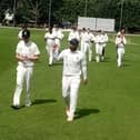 ​Muhammad Zaroob holds the ball aloft to mark his six-wicket haul but Chesterfield slipped to defeat.
