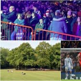 Reasons to love Chesterfield: The people,  Spireites football team pictured after scoring a goal against Chelsea (photo by Craig Mercer/MB Media/Getty Images) and Queen's Park, pictured clockwise from top.