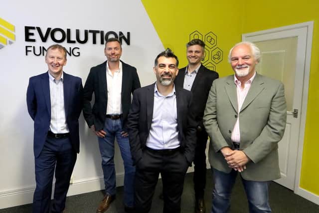 Evolution Funding finance director Kevin Kaye, Evolution Funding CEO Lee Streets, CIO Paul Saggar, Click Dealer CEO Ollie Moxham, Click founder and CVO Gerry Moxham.