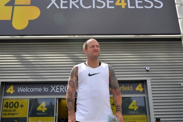 Gary Topley outside Chesterfield's new Xercise4Less gym in 2018