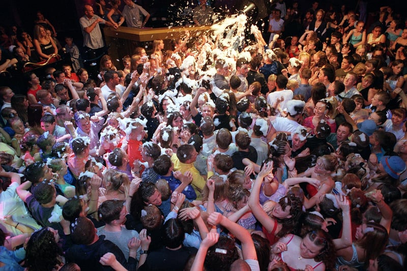 Can you spot anyone you know in this year 2000 foam party picture?