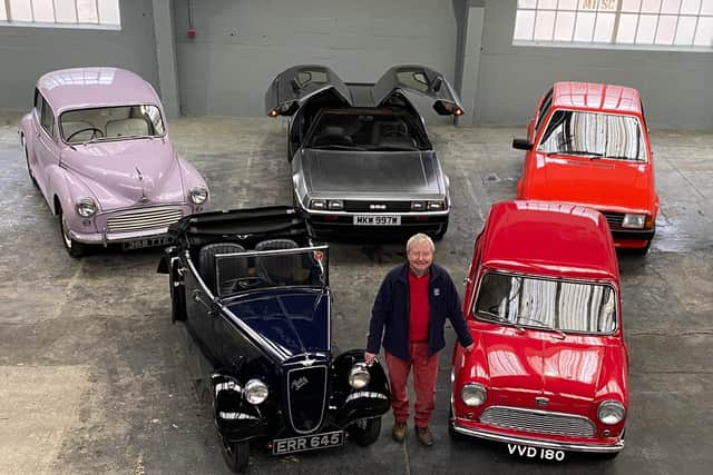 Richard Usher with some of the vehicles which will be on show at Great British Car Journey.
