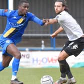 Michael Gyasi in action for King's Lynn Town. Picture: Tim Smith.