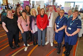 Dementia Friendly Chesterfield, an action group that work together to raise awareness and help support local people living with dementia, hosted a Memory Market Place event at Chesterfield Football Club ground. Pictured in the Mayor with some of the groups taking part.