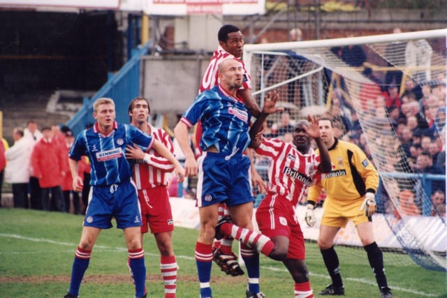 Steve Blatherwick in action for Chesterfield against Stoke in 1999.