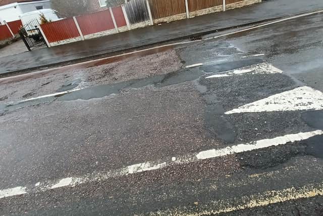 Cllr Hayes said the road is so badly patched that in places it resembles a quilt and some of the speed bumps edges are almost flattened by wear.