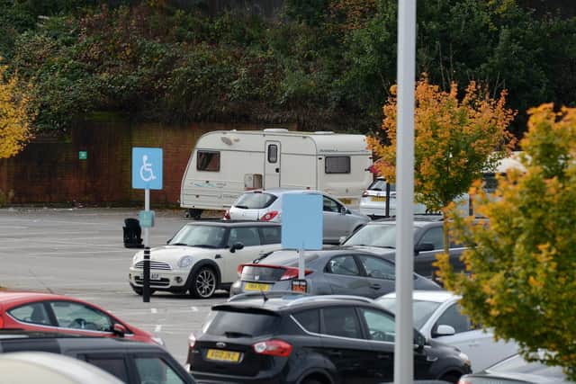 It is hoped the site will mean Travellers do not set up camp as here at Sainsbury's in Chesterfield.
