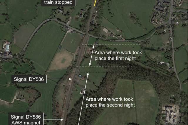 An overview of the location where the two trains stopped. (Image: RAIB)