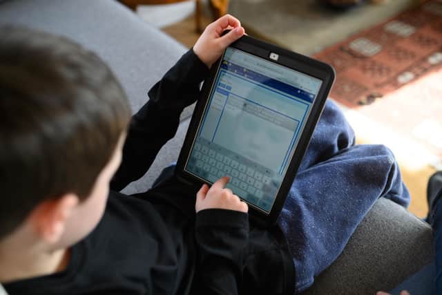 A new initiative is to teach Derbyshire primary school pupils to take a lead in fighting online exploitation. (Photo by Oli Scarff/AFP via Getty Images)