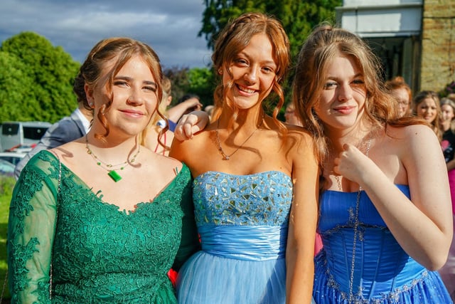 Keira Cook, Charlie Walker and Maisy Tattersall at the Outwood Academy Newbold prom