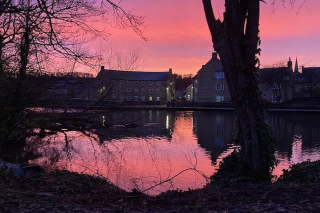 Some wonderful colours are in the sky in this shot by Andrea Hilton of a sunset over the River Wye in Bakewell.