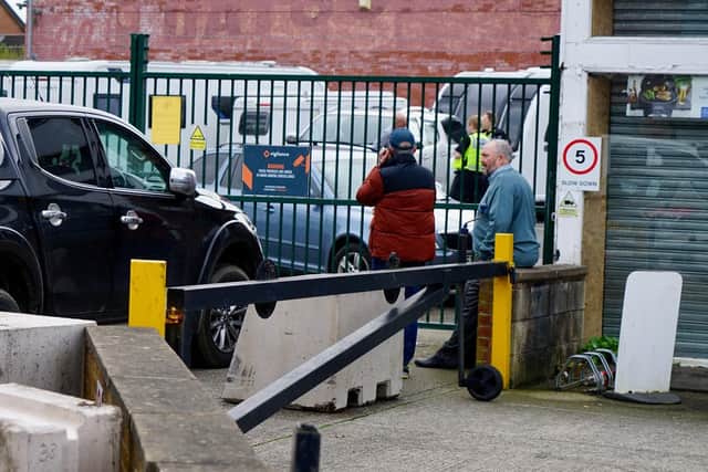 Gates were shut at the business as customers arrived to collect their vehicles on Friday