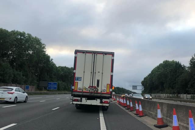 Derbyshire police helped stop the HGV driver after the vehicle was seen 'swerving all over the road' as it travelled on the M1