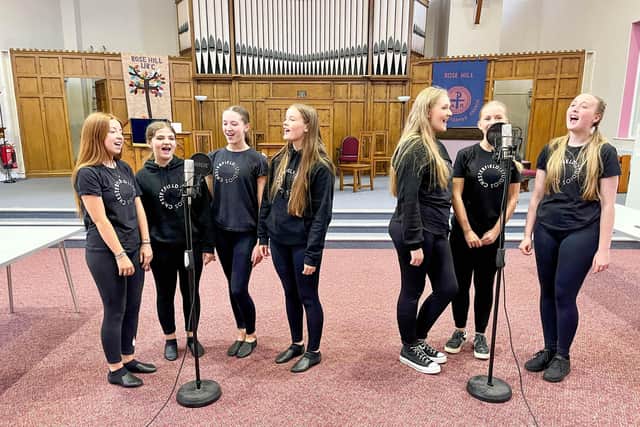 Chesterfield Studios students singing in the now redundant church building which Jonathan Francis would like to see become a community arts centre.