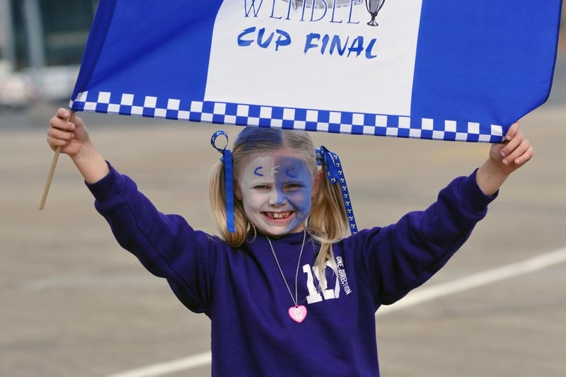 Chesterfield fan Isabal Bannister, seven, before the start of the game.