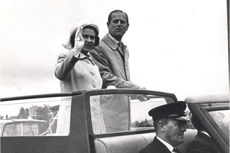 The Queen and Prince Philip enjoy an open top car ride through Doncaster.