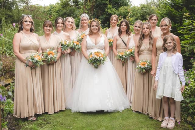 Oasis mega-fan Robyn Hixon with her bridesmaids