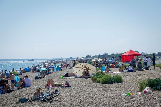 Eastney Esplanade on the hottest day.