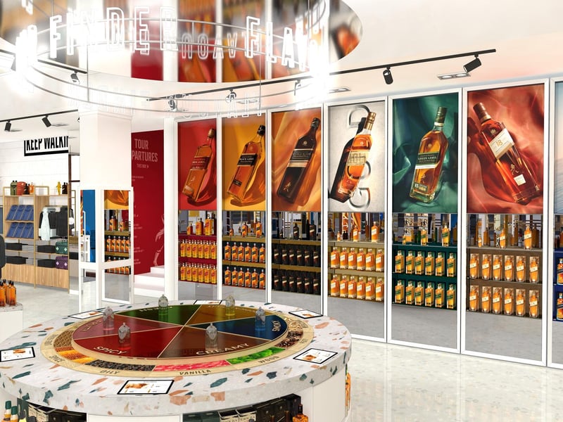 Whisky fans can explore and shop a wide range of rare and exceptional whiskies as part of the shop's whisky treasure chamber, featuring bottlings from Johnnie Walker’s Four Corner distilleries – Glenkinchie, Cardhu, Caol Ila and Clynelish – as well as Diageo’s wide range of whiskies.