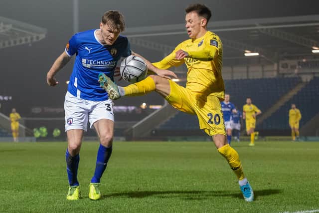 Fraser Kerr made his Chesterfield debut in the win against Eastleigh. Picture: Tina Jenner.