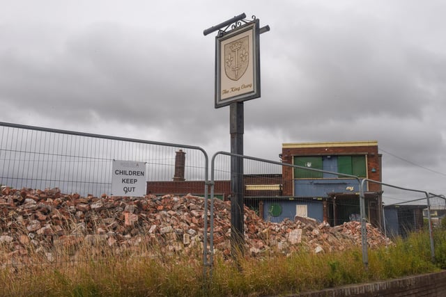 The end for the King Oswy pub which was demolished five years ago.