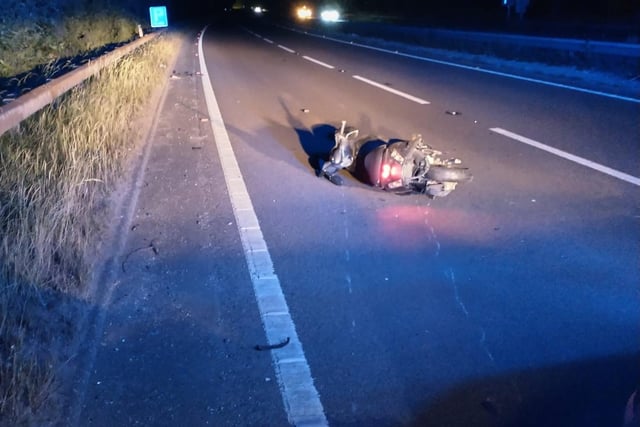 On June 21, the Derbyshire Roads Policing Unit tweeted: “A61 Southbound at Sheepbridge around 10.20pm last night. Moped rider reports that car crashes in to the back of him and then drives off. Suffers serious but fortunately not life-changing injuries.”