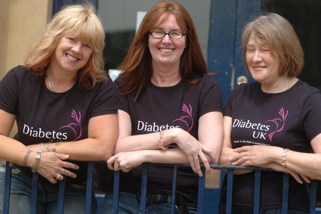 Diabetes health worker Janet Price, centre, with Mavis Thompson, right, and Cath Turner, left pictured in 2006