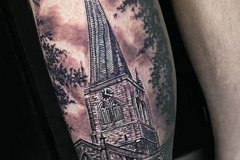 The tattoo was completed by Roman from the Holy Spirit Studio.