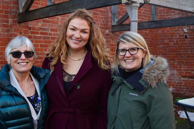 Irita with Margaret and her daughter Sarah whom she filmed with in Belper for the opening episode of season two of The Derbyshire Auction House (photo: Really UK)