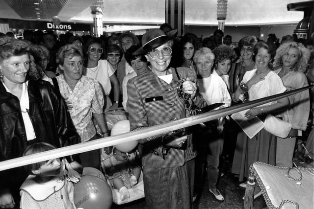 This is Sheila Gray of Handsworth opening Meadowhall on September 4 1990. And what's that in the background? Electrical retailer Dixons, still going strong at the centre today, albeit with a slightly longer name: Curry's PC World.
