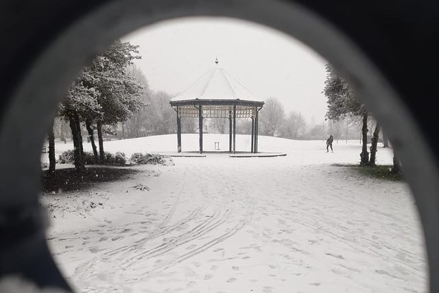 Aaron Mcintyre shared this view of a snow covered Bentley Park.
