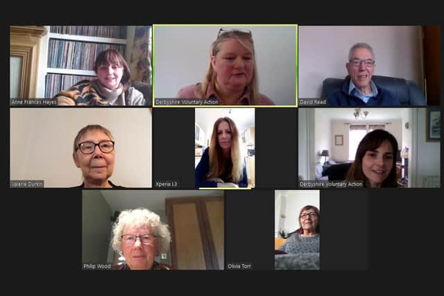 Some of Derbyshire Voluntary Action's telephone befrienders on a recent virtual meeting.