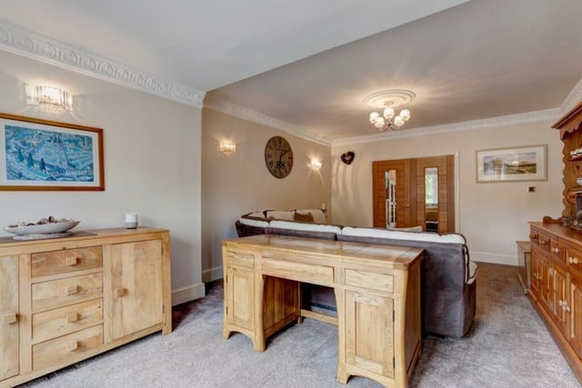 This spacious and versatile room has double oak doors that open to the sitting room and double uPVC doors opening to the rear of the house.