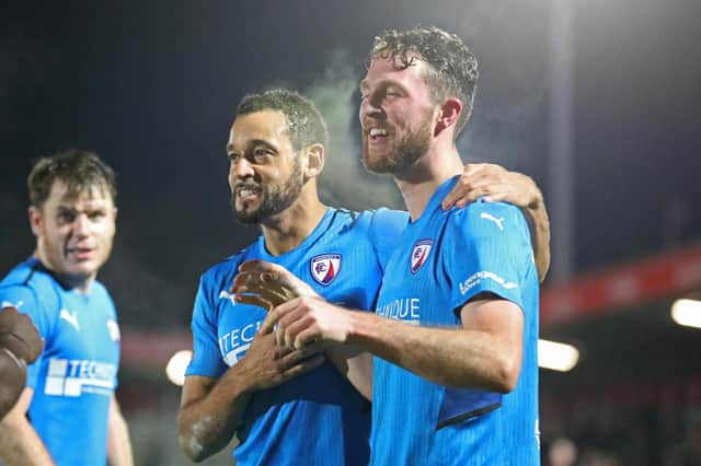 Jim Kellermann scored Chesterfield's second goal in the win against Salford City.