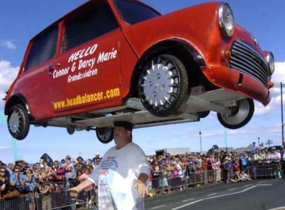 John Evans made headlines around the world for balancing a Mini car.