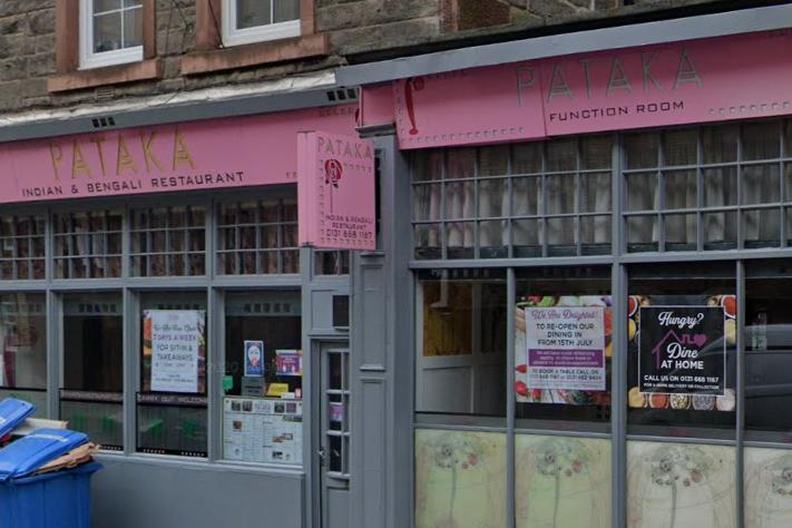 Pataka specialises in Indian, Asian and Bangladeshi cuisine and is found on Causewayside in Edinburgh. Reviews include phrases such as "simply flawless" and "never had a bad meal here".