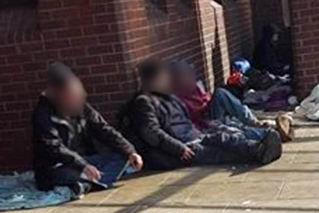 Rough sleepers on New Beetwell Street in Chesterfield in 2017.