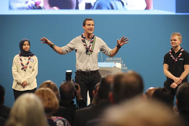 Adventurer and TV presenter Bear Grylls, who is at the World Scout Jamboree, called for people to remain calm. (Photo by Christopher Furlong/Getty Images)