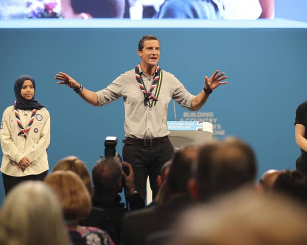 Adventurer and TV presenter Bear Grylls, who is at the World Scout Jamboree, called for people to remain calm. (Photo by Christopher Furlong/Getty Images)