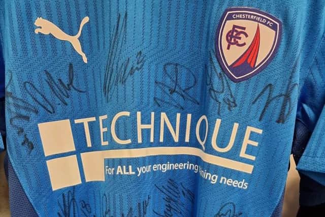 The auction for a signed Chesterfield FC shirt ends on Friday, August 20.