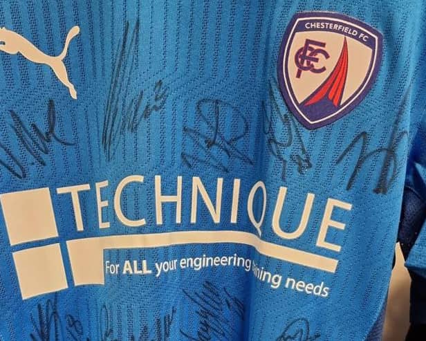 The auction for a signed Chesterfield FC shirt ends on Friday, August 20.