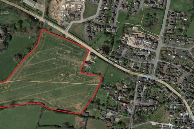 The proposed site of 100 homes off the A52 in Brailsford. Image from Google.
