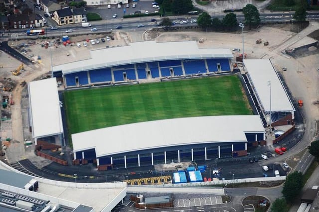Aerial view of Chesterfield FC's new B2NET Stadium. Picture by Ian Whelpton, pilot John Shepherd, with thanks to Steve Browett.
 