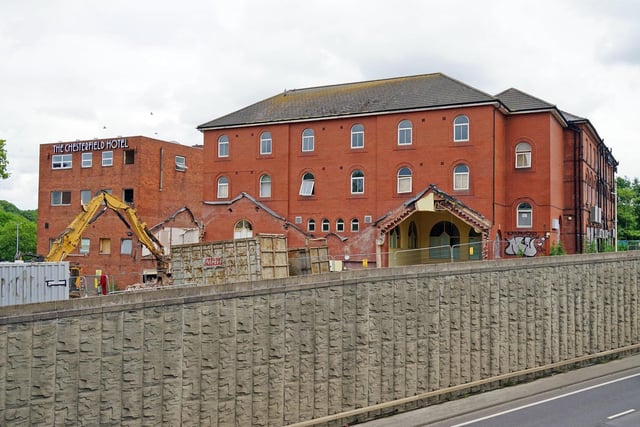 Perhaps a controversial choice, as many still have fond memories of the old Chesterfield Hotel,  but having been left empty for s long it had become an eyesore. Demolition work has started on the building, with the site due to become a temporary car park before redevelopment,