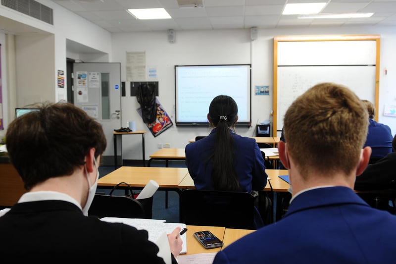 Getting settled back into classrooms at Larbert High School (Pic:Michael Gillen)