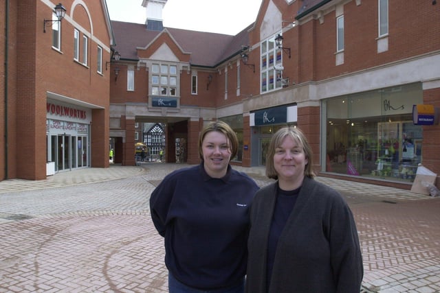 Louise Crofts, assistant centre manager, and Amanda Spedding, centre manager, at Chesterfield's Vicar Lane Shopping which opened in 2000.